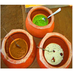 Chutney / sauce serving clay pots